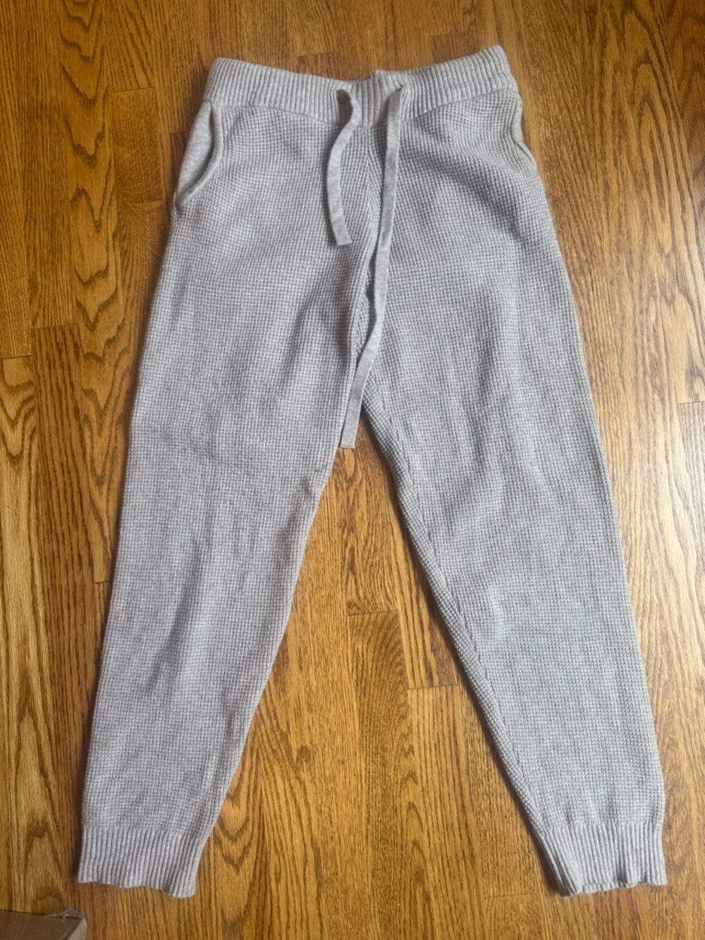 Cyrus Cozy Knit Drawstring Jogger Pants - Light Gray